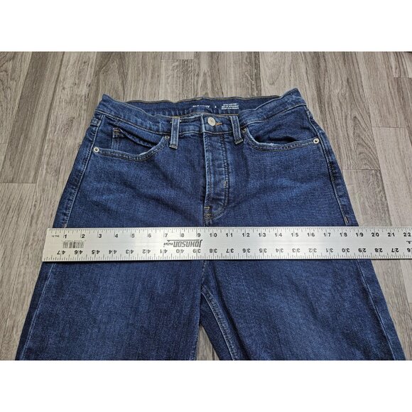 (3/$35) Old Navy Jeans Womens 6 Blue High Rise Button Fly Straight Slim Pockets - Picture 10 of 13